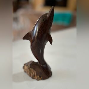Vintage Hand Carved Ironwood Dolphin